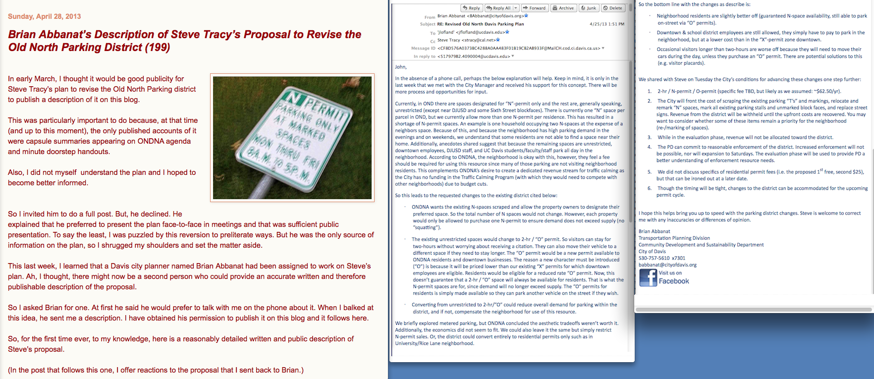 April 28. 2013. ONDNA Pres Refuses to Publish Proposed Parking Plan, City Planner Does It Instead April 28. 2013. ONDNA Pres Refuses to Publish Proposed Parking Plan, City Planner Does It Instead