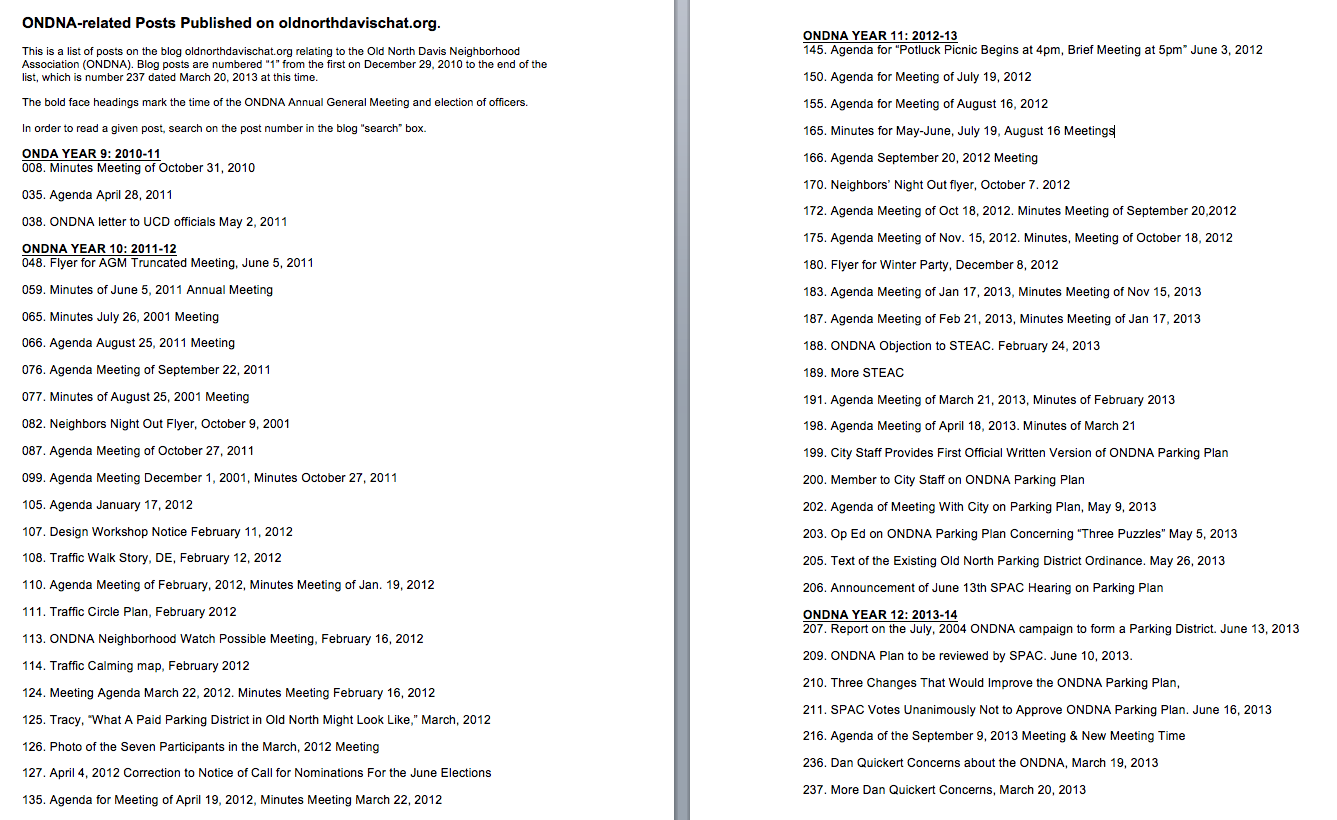 List of ONDNA-related Posts Published on oldnorthdavischat.org List of ONDNA-related Posts Published on oldnorthdavischat.org