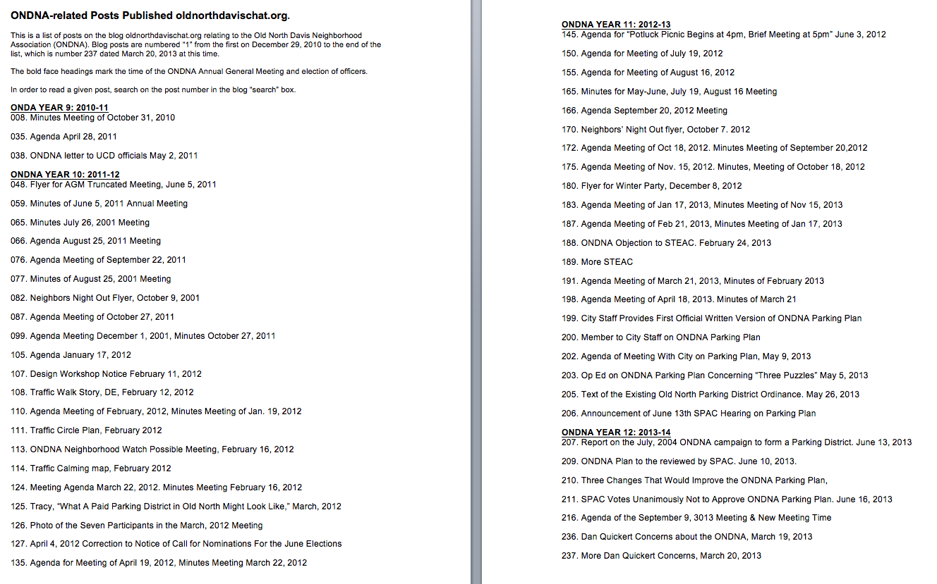 List of ONDNA-related Posts Published on oldnorthdavischat.org List of ONDNA-related Posts Published on oldnorthdavischat.org